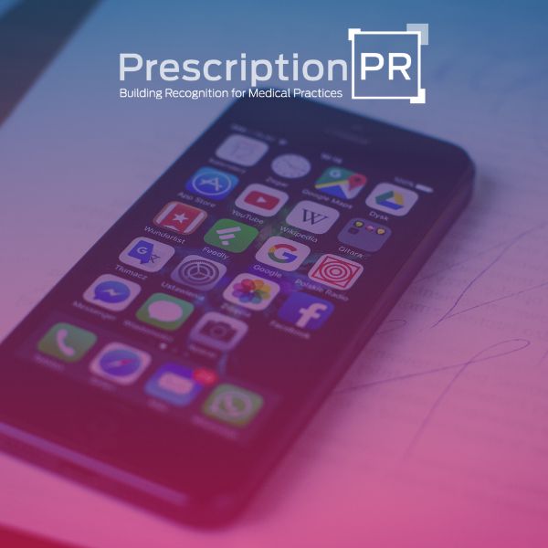 A smartphone with the words prescription and technology on it.