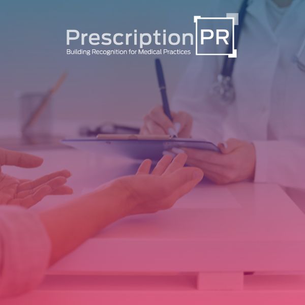 A woman, specializing as a Physician Liaison, is holding a tablet displaying the words "prescription pr," aiming to help doctors.