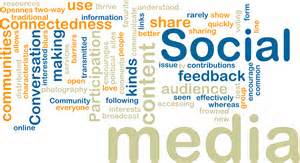Social media word cloud with social media, physical therapists.